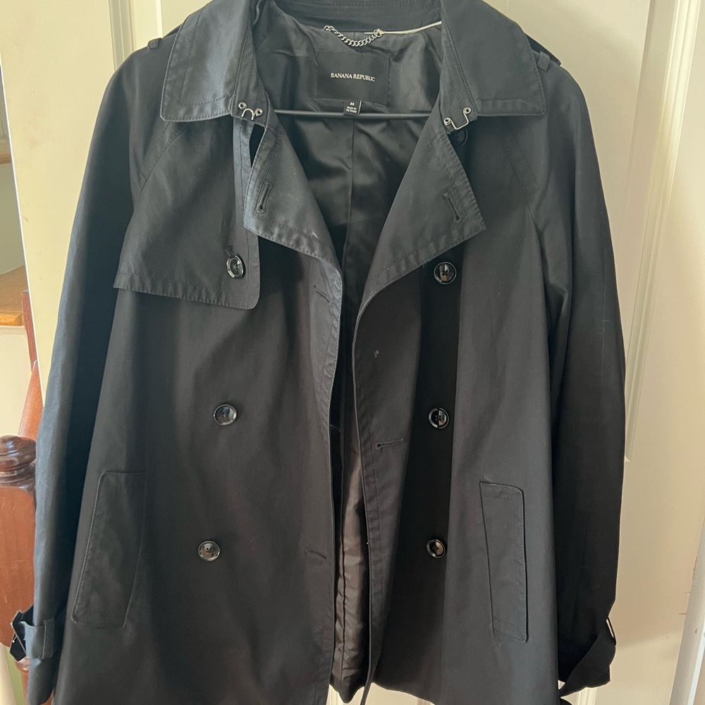 Banana republic black trench coat